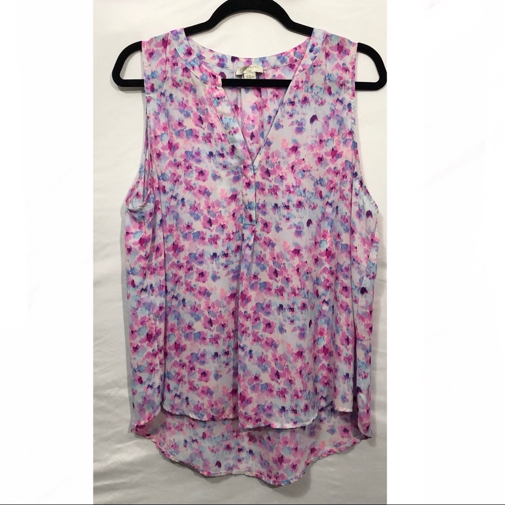 Saint Tropez West watercolor print sleeveless top